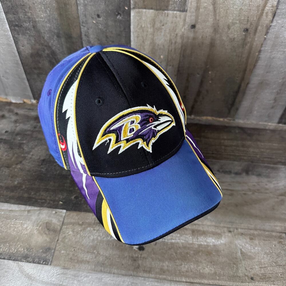 Reebok NFL Baltimore Ravens Size Flexfit Elastic Hat Cap One Size